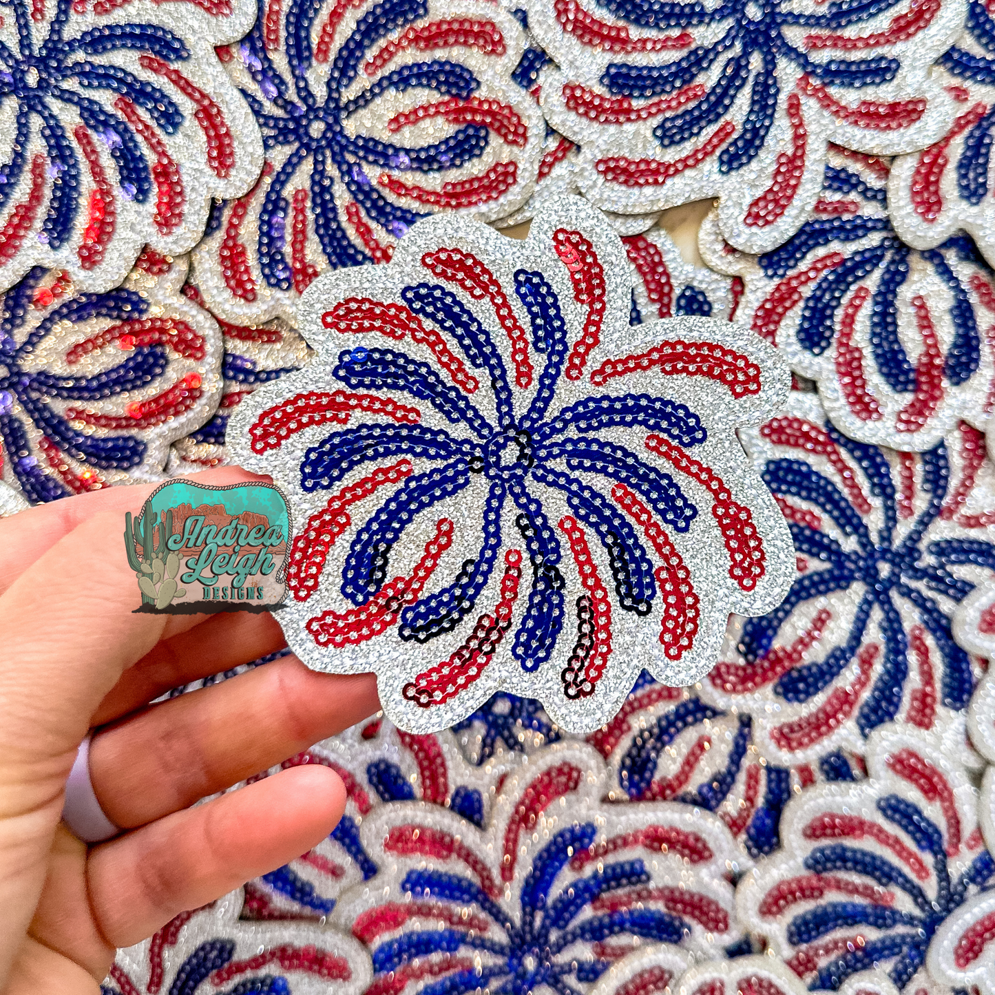 Glitter Firework Sequin Embroidered Patch