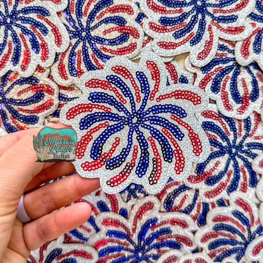 Glitter Firework Sequin Embroidered Patch