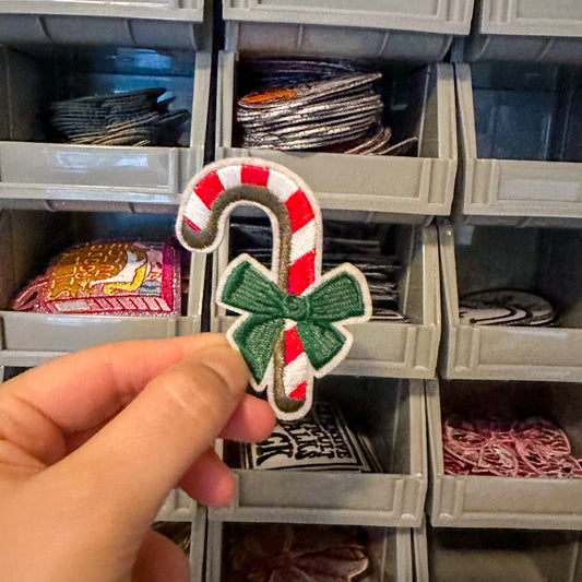 Candy Cane Embroidered Patch