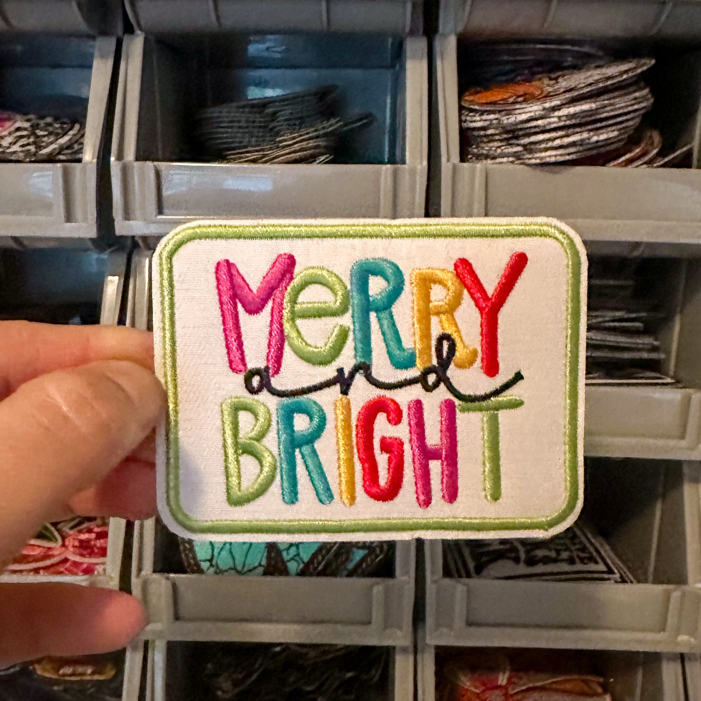 Merry and Bright Embroidered Patch