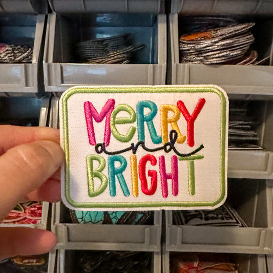 Merry and Bright Embroidered Patch