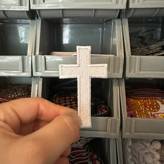 ALD EXCLUSIVE-White Cross Embroidered Patch