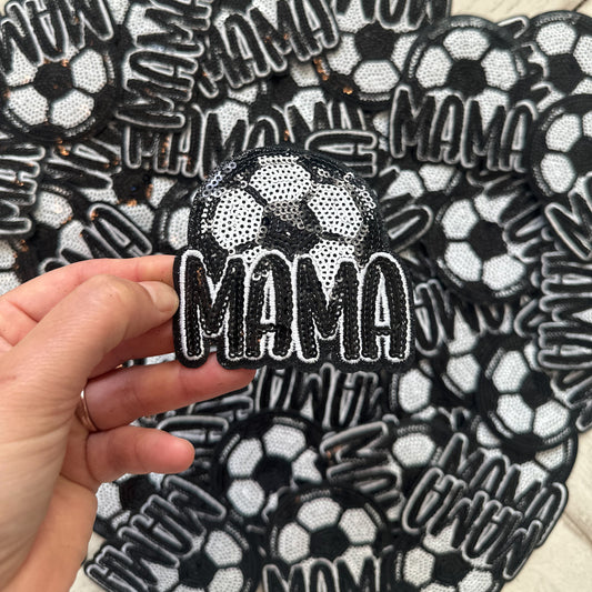 Mama Soccer Embroidered Patch