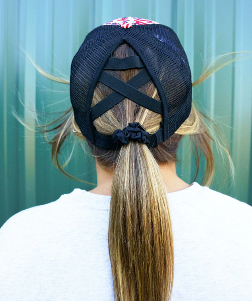 Patriotic Cowboy Mesh Ponytail Cap