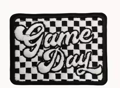 Game Day Checkered Embroidered Patch