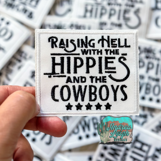 Hippies and Cowboys Embroidered Patch