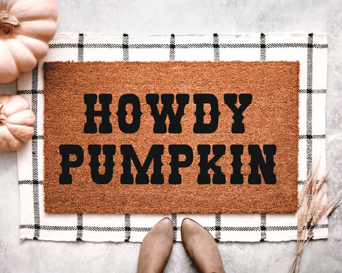 Howdy Pumpkin Doormat
