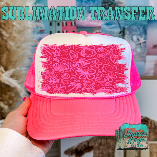 Watercolor Pink Summer Sublimation Transfer