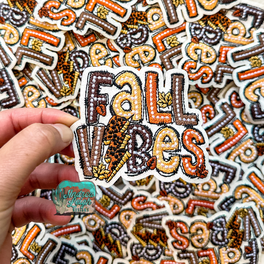 Fall Vibes Glitter Embroidered Patch