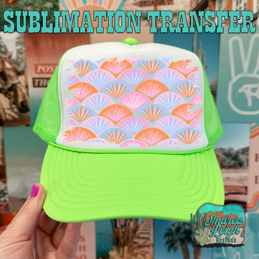 Pastel Summer Scallops Sublimation Transfer