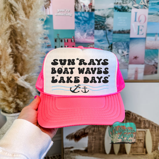 DTF Transfers Sun Rays Boat Waves Lake Days