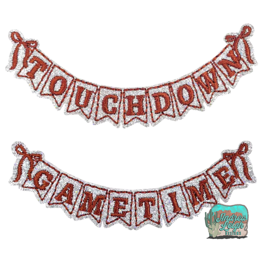 Glitter Football Banners Embroidered Patch