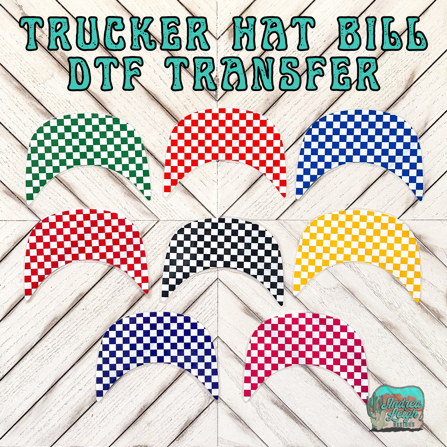 Checkered Under Hat Bill DTF Transfer