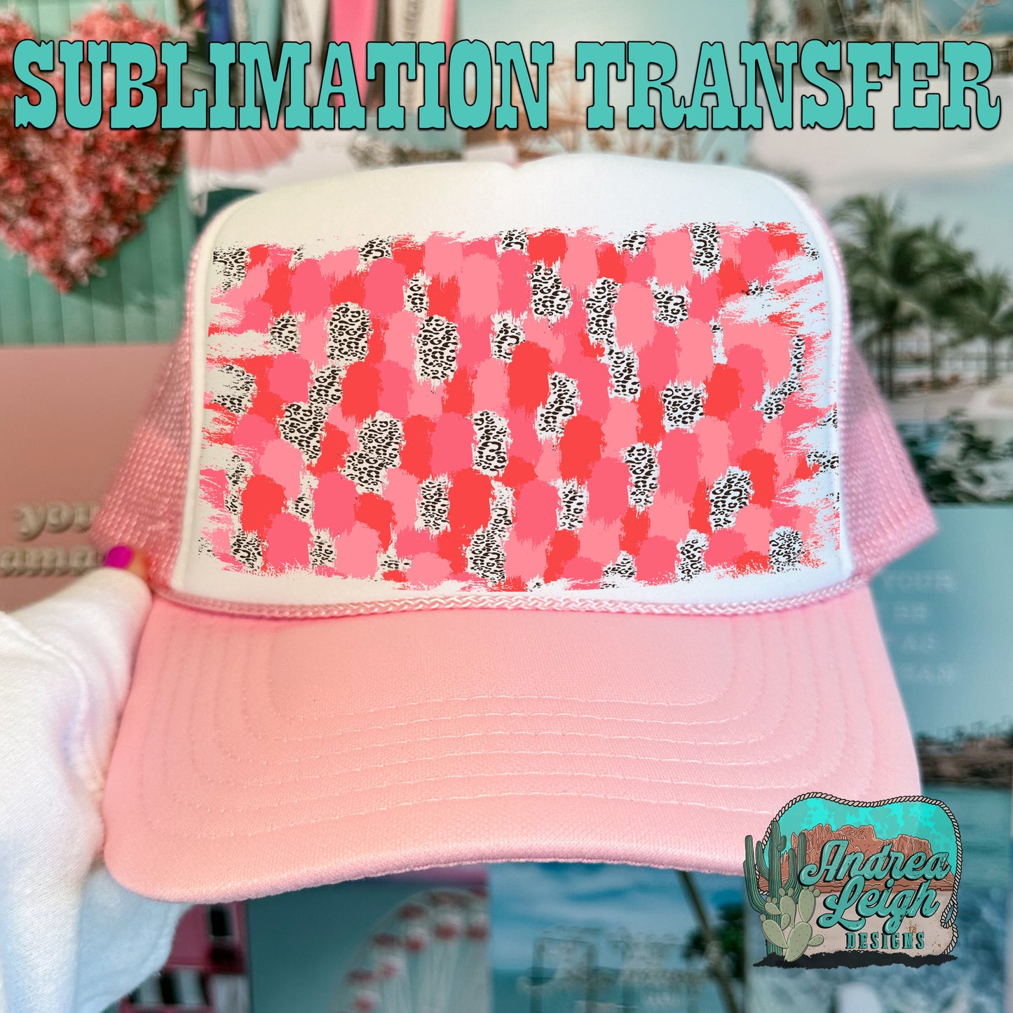 Pink Brush Stokes Sublimation Transfer