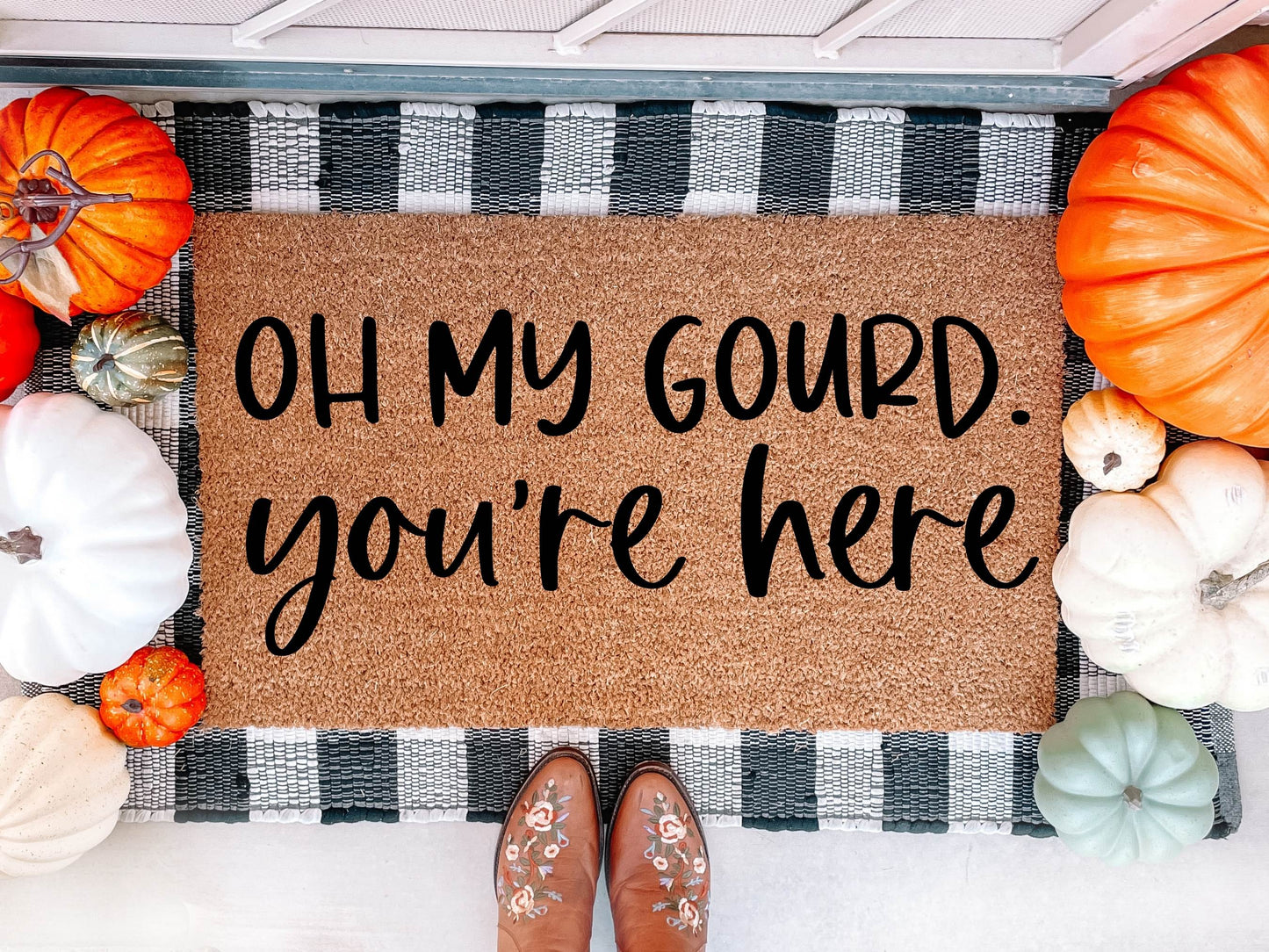 Oh My Gourd You're Here Doormat