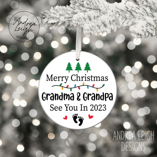 Merry Christmas Grandma and Grandpa Ornament