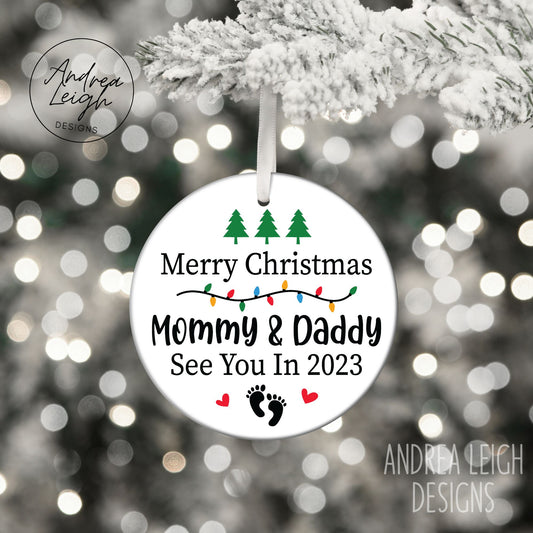 Merry Christmas Mommy and Daddy Ornament