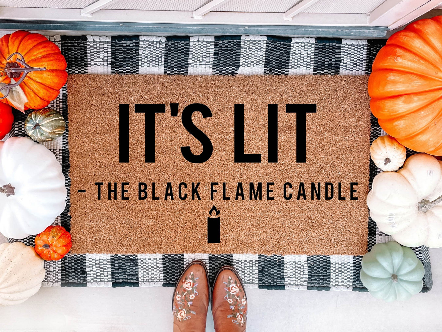 It's Lit The Black Flame Candle Doormat