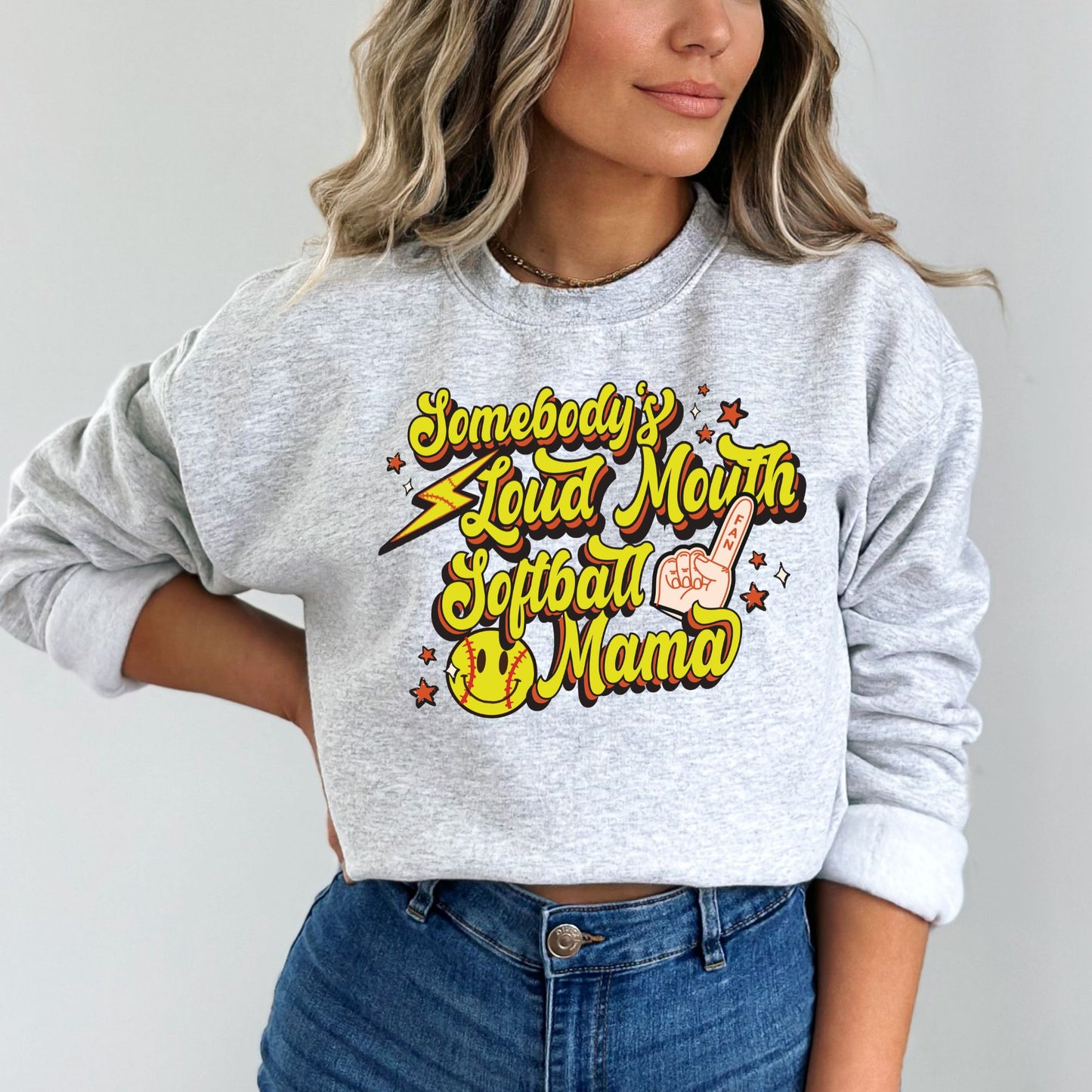 Somebody's Loud Mouth Softball Mama Sweatshirt