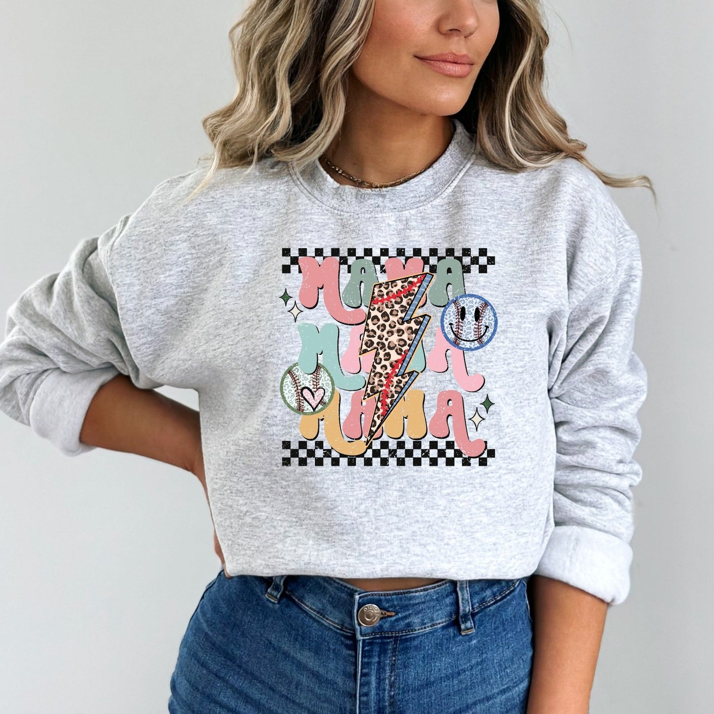 Retro Baseball Mama Sweatshirt