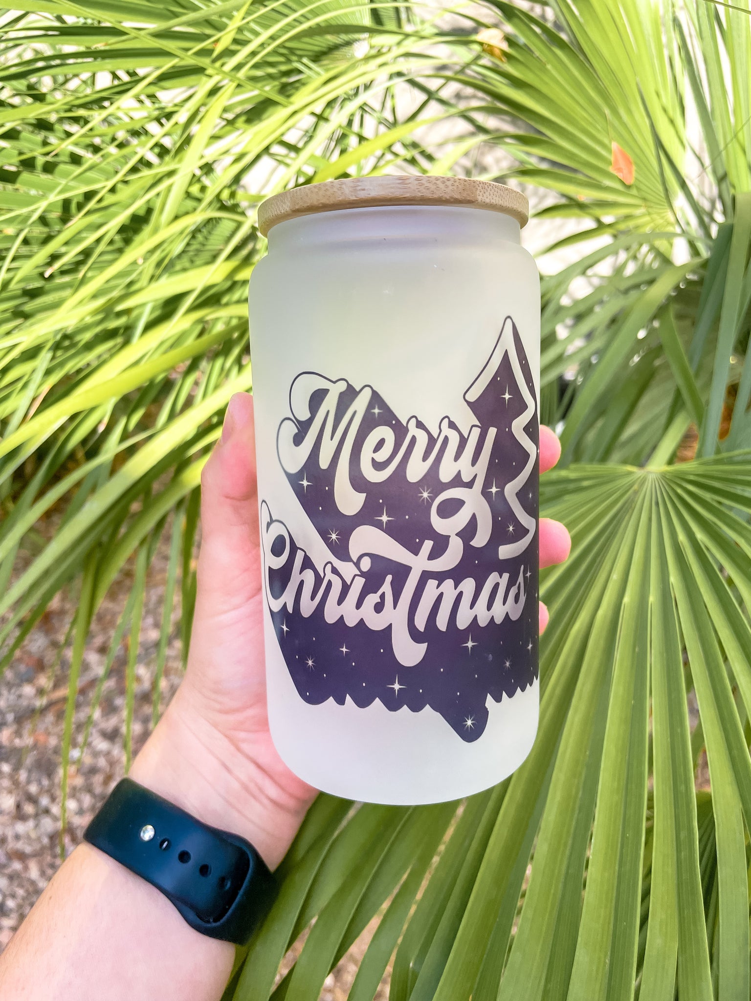 Discounted Merry Christmas Sublimation Glass Can