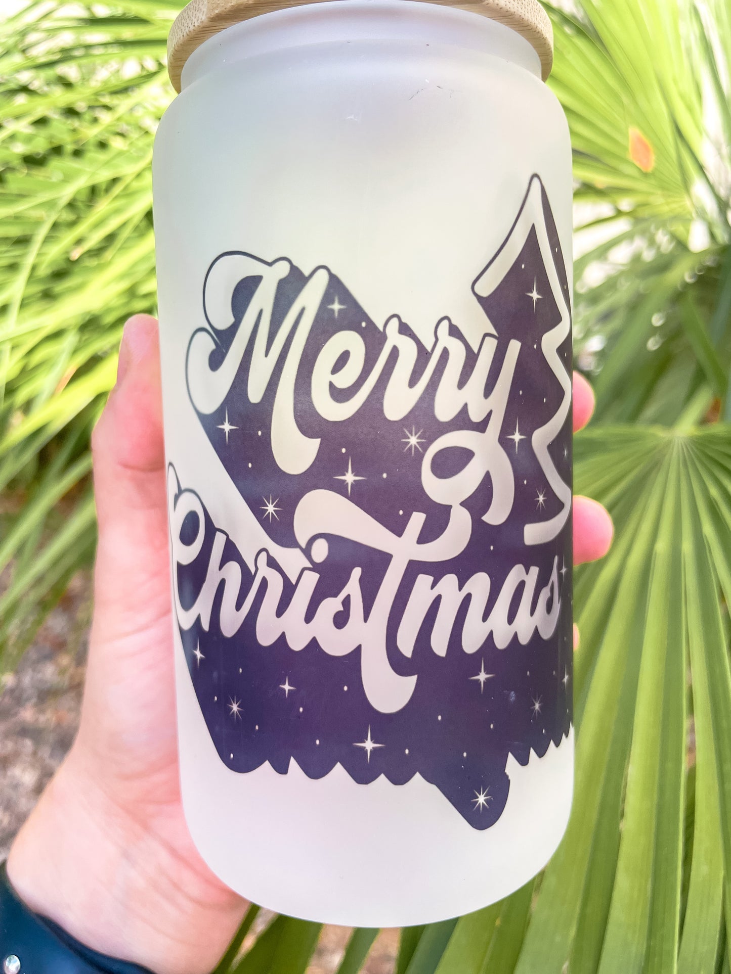 Discounted Merry Christmas Sublimation Glass Can