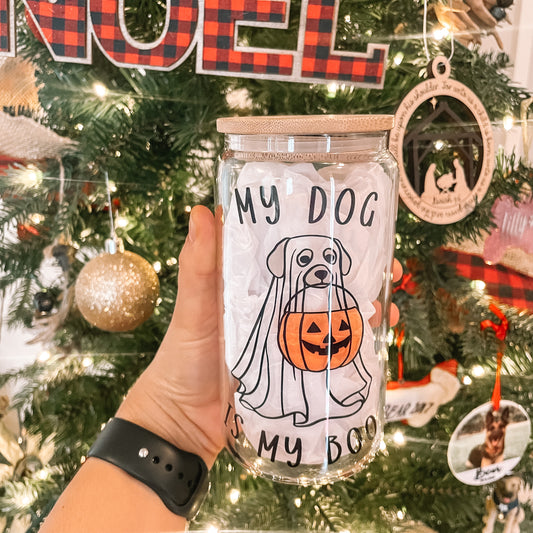 RTS My Dog is My Boo sublimation Glass Can