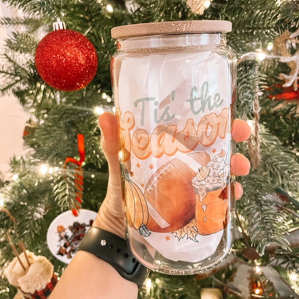 RTS Tis the Season Sublimation Glass Can