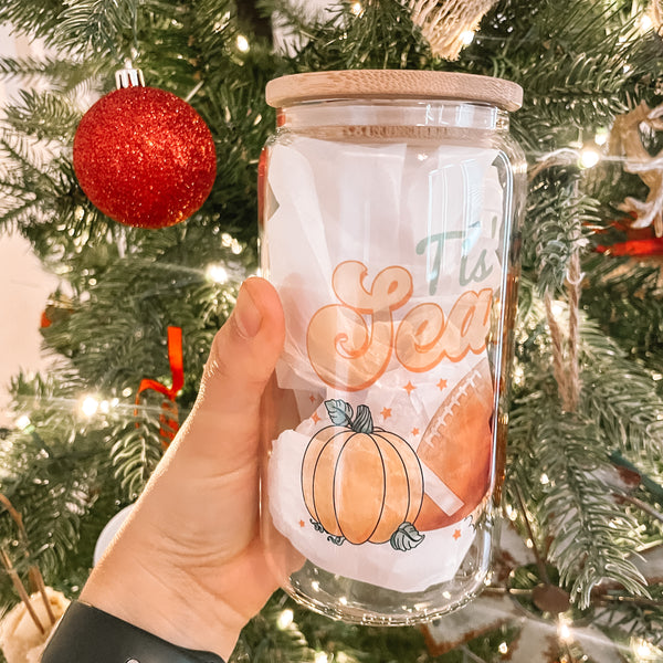 RTS Tis the Season Sublimation Glass Can