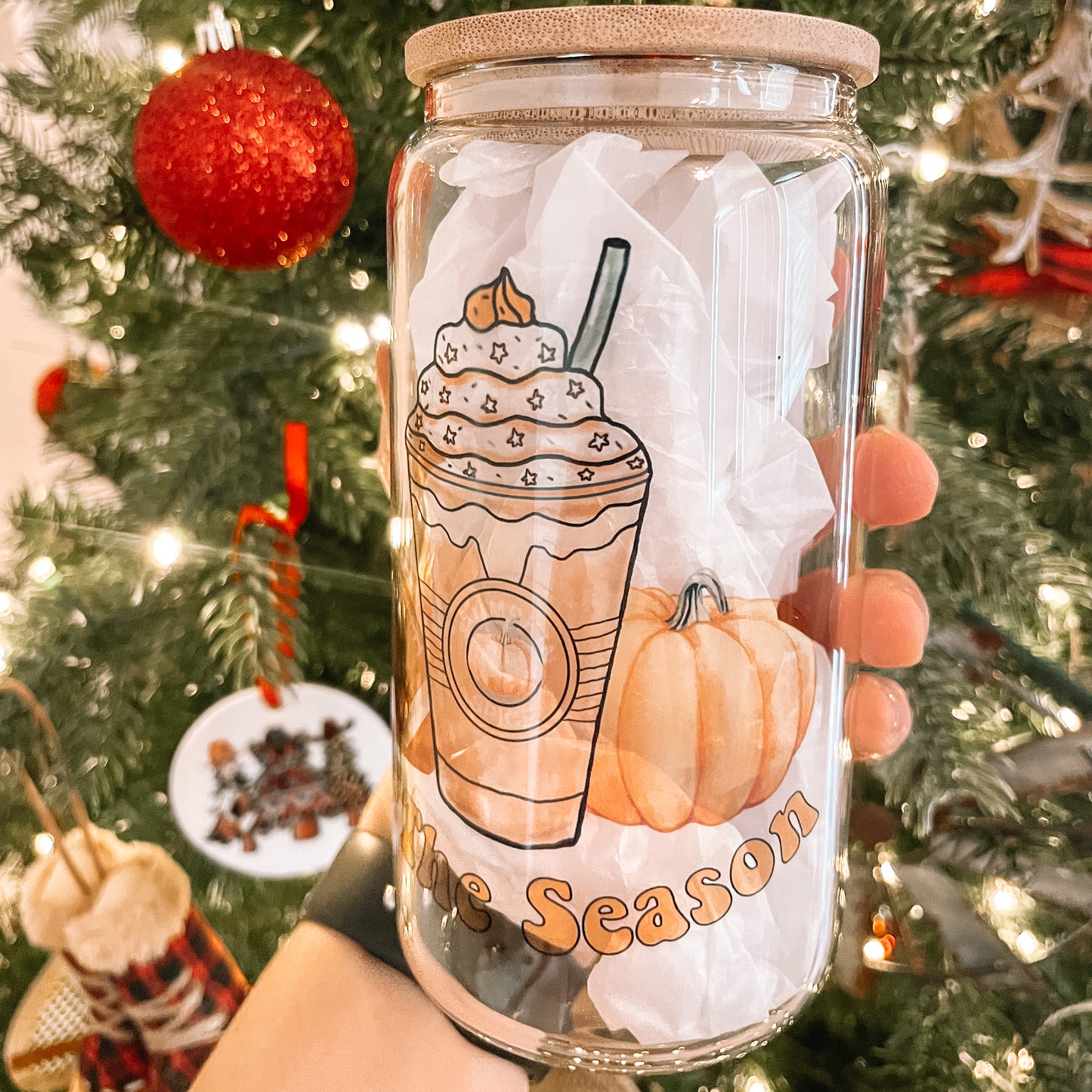 RTS Tis the Season Sublimation Glass Can