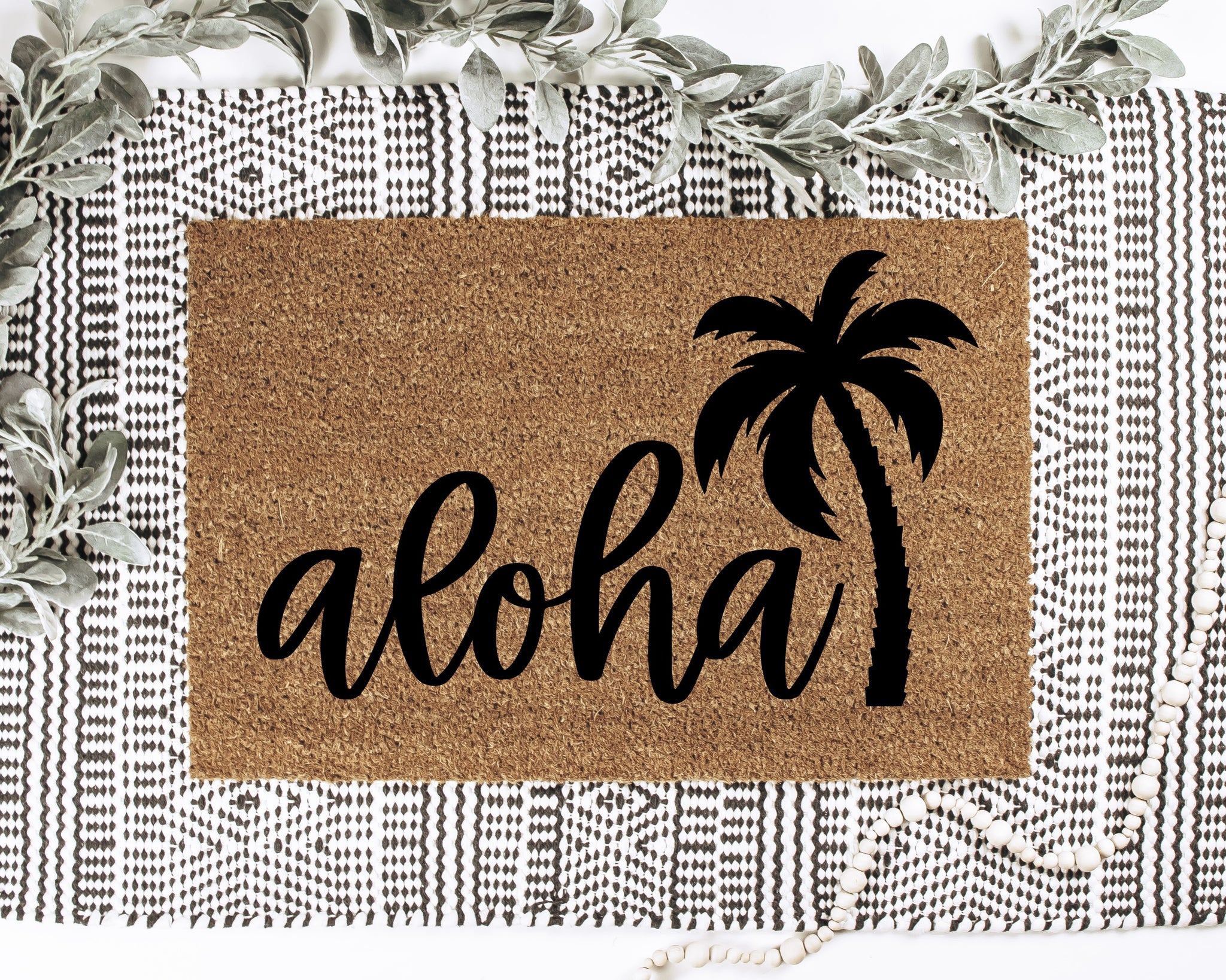 Aloha with Palm Tree Doormat