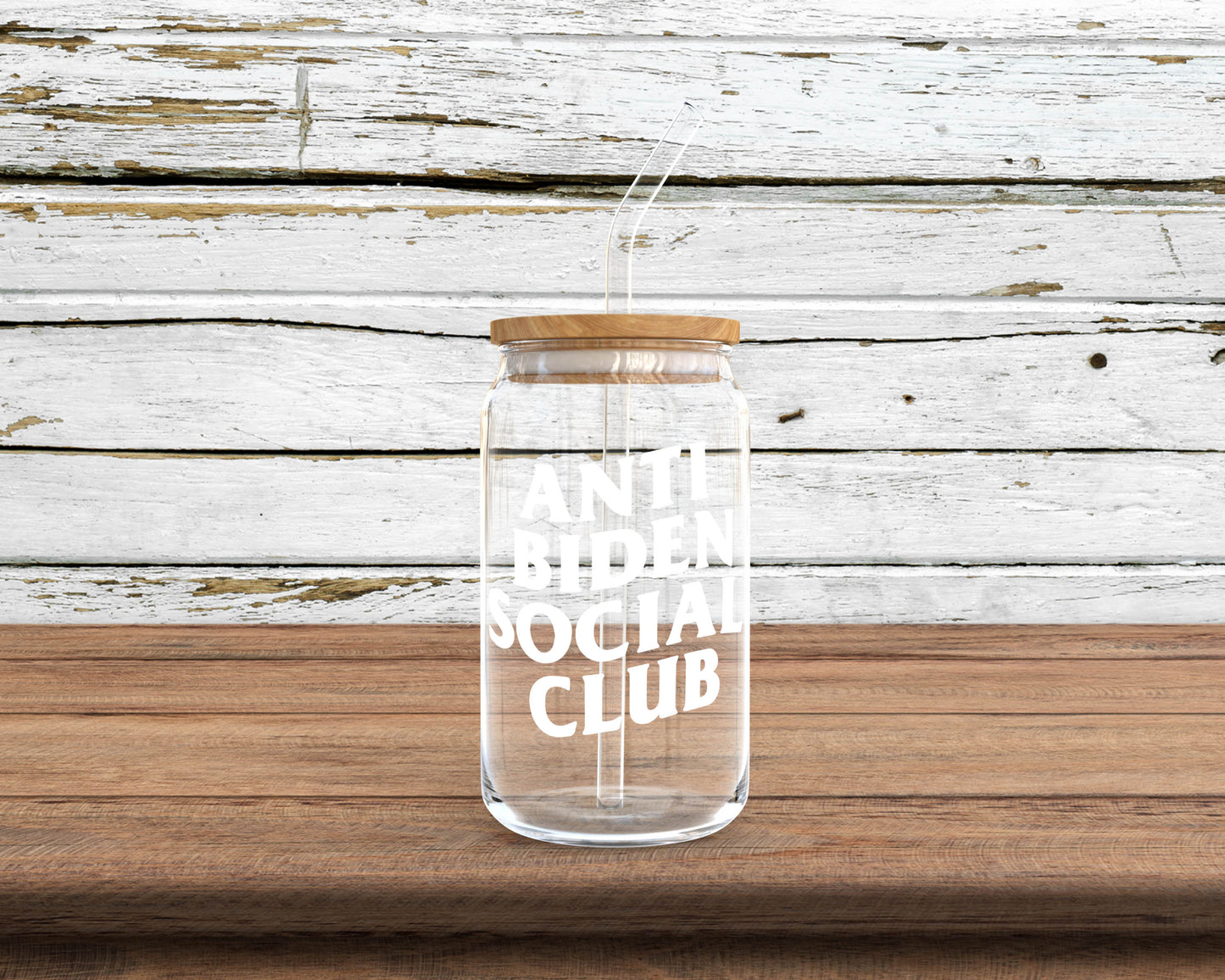 Anti Biden Social Club Glass Can
