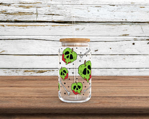 Apple Skull Wrap Sublimation Glass Can