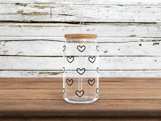 Hearts Glass Can