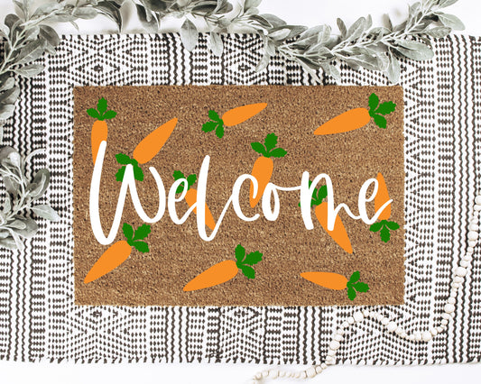Welcome with Carrots Doormat