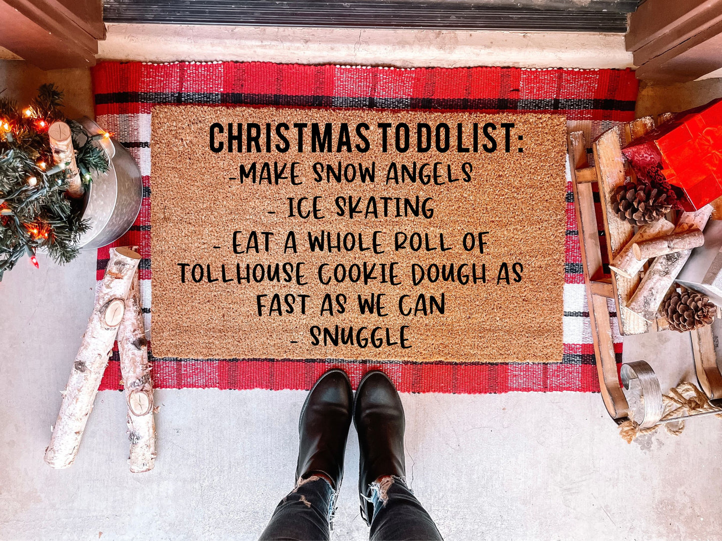 Christmas To-Do List Doormat