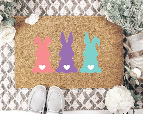 Colorful Bunnies Doormat