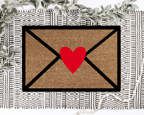 Heart Envelope Valentine's Day Doormat