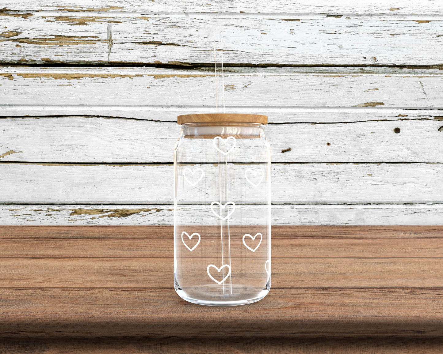 Hearts Glass Can