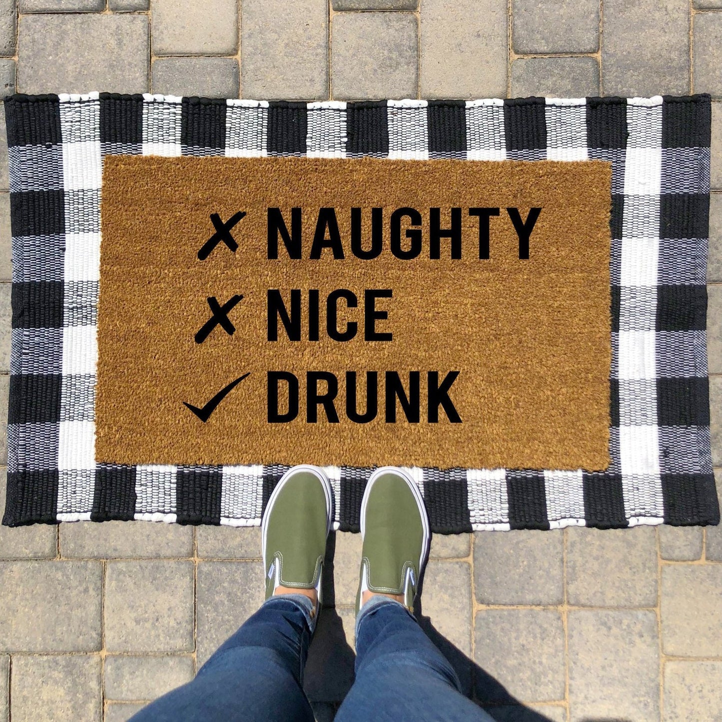 Naughty Nice Drunk Doormat
