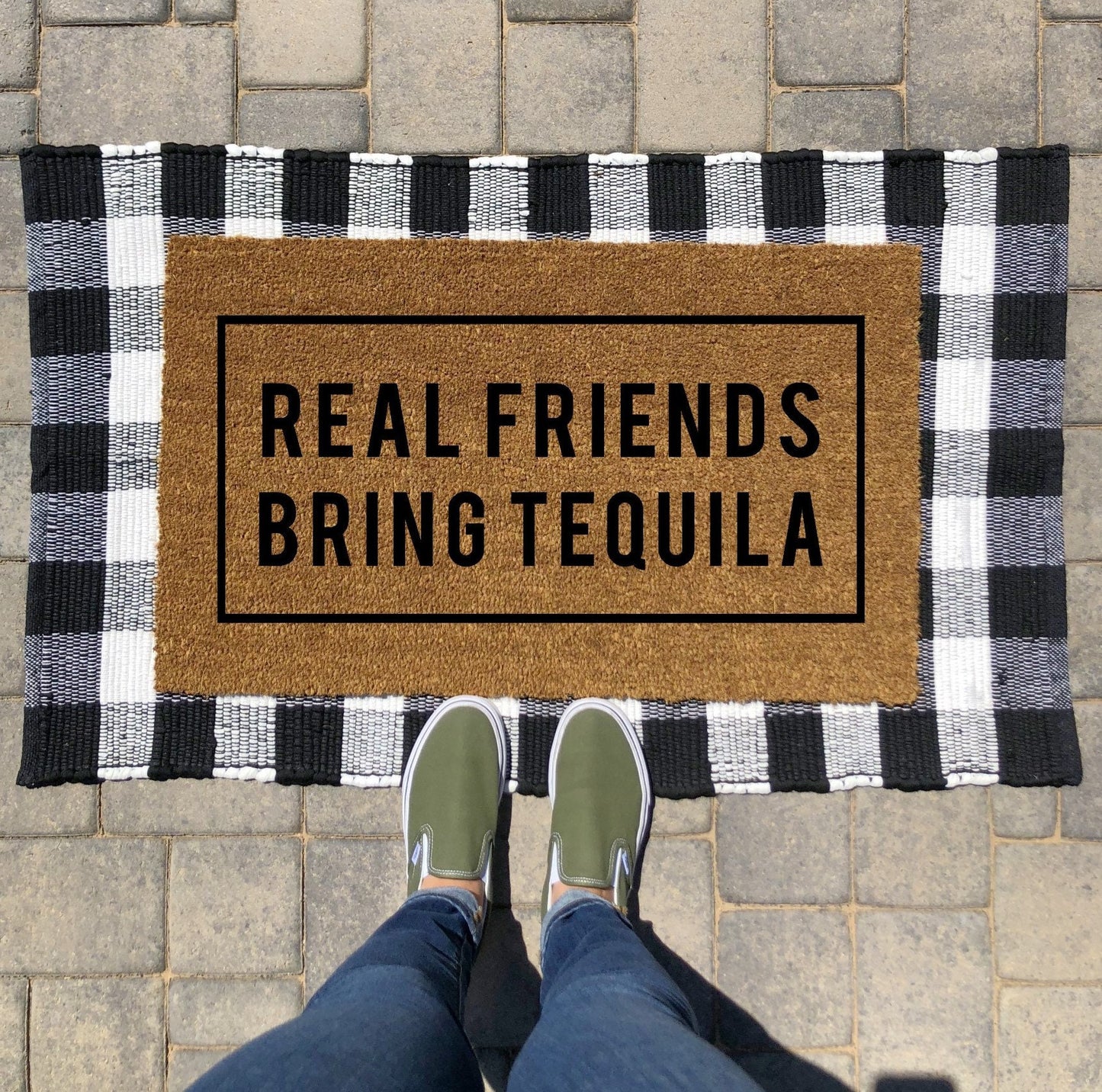 Real Friends Bring Beer, Wine, Tequila Tacos Doormats