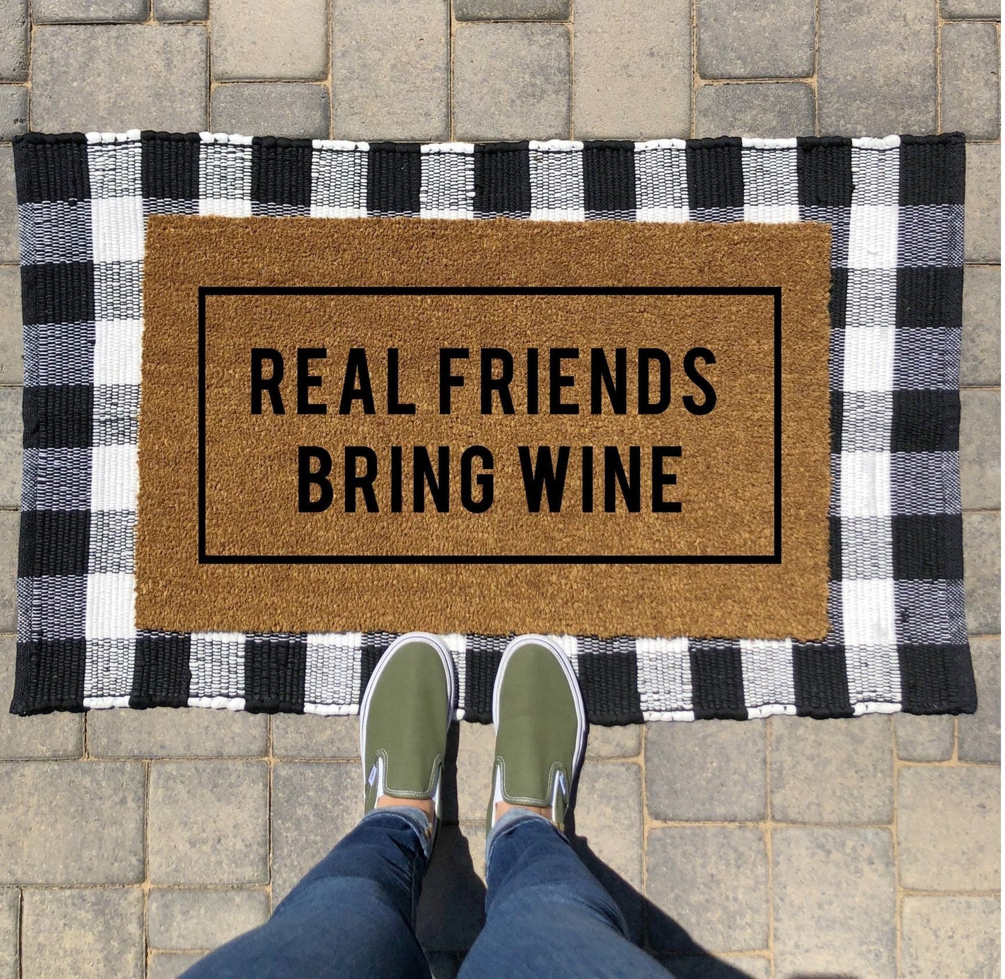 Real Friends Bring Beer, Wine, Tequila Tacos Doormats