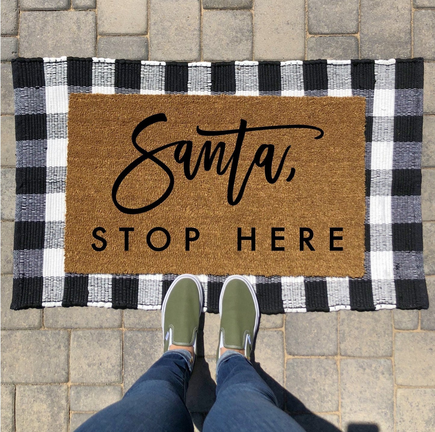 Santa Stop Here Doormat