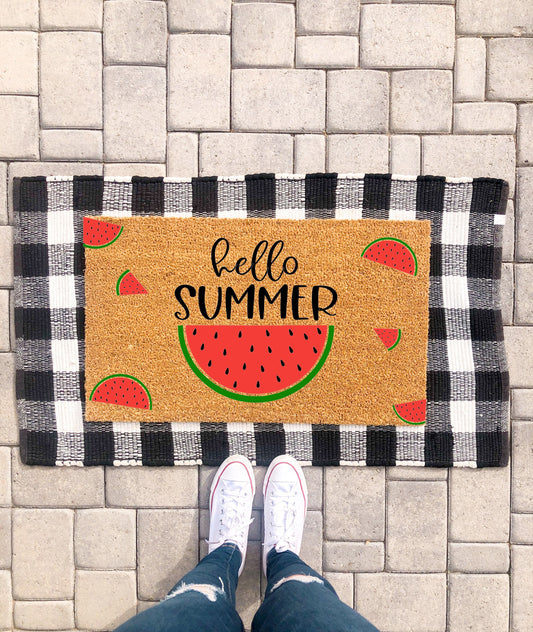 Hello Summer Watermelon Doormat