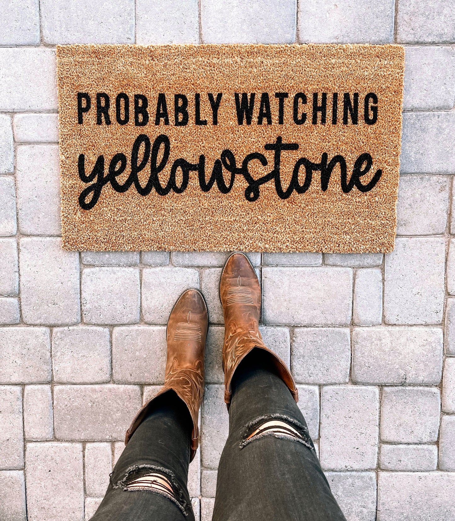Probably Watching Yellowstone Doormat
