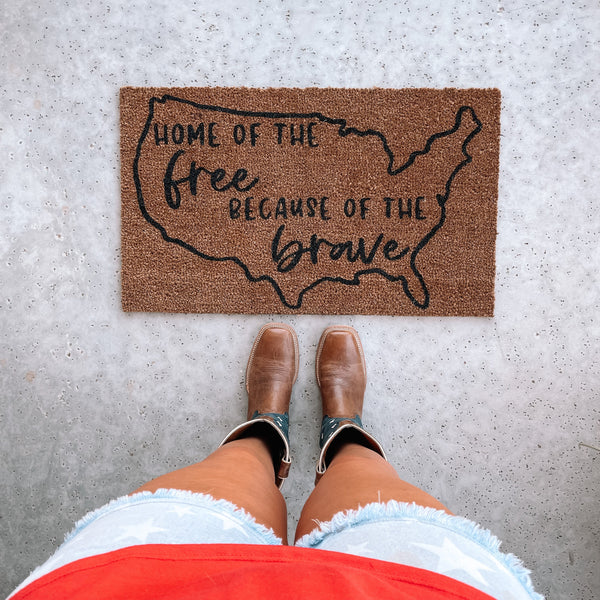 Home Of The Free Because Of The Brave Doormat