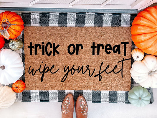 Trick Or Treat Wipe Your Feet Doormat