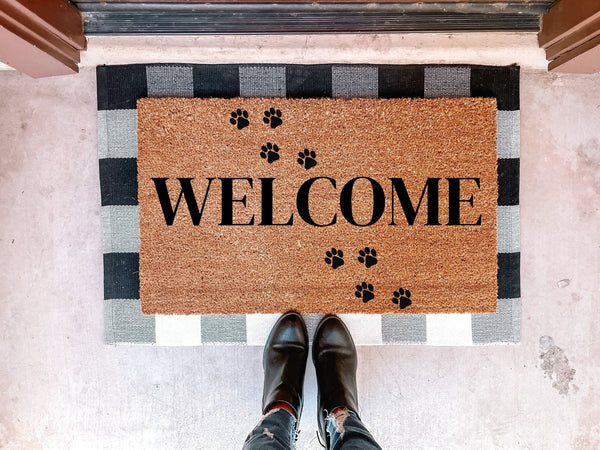 Welcome Paw Print Doormat