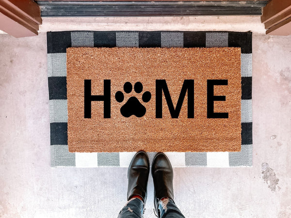 Home Paw Print Doormat