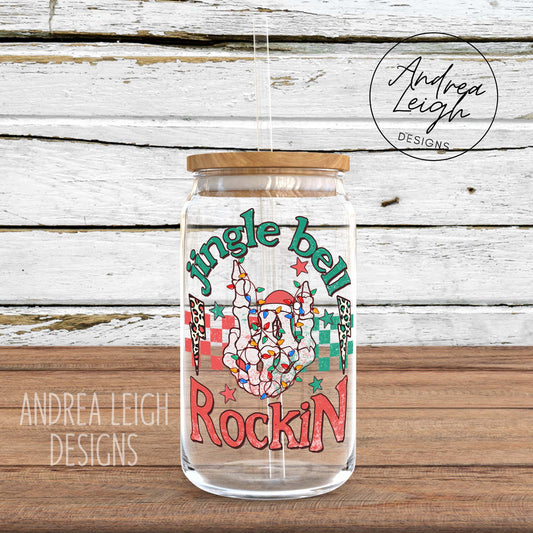 Jingle Bell Rockin Sublimation Glass Can